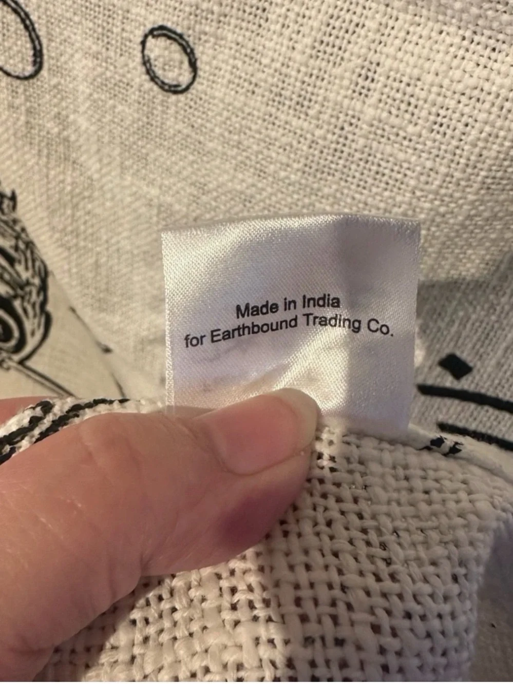 Earthbound Trading Co. Ocean Compass Tapestry Blanket - Black on White